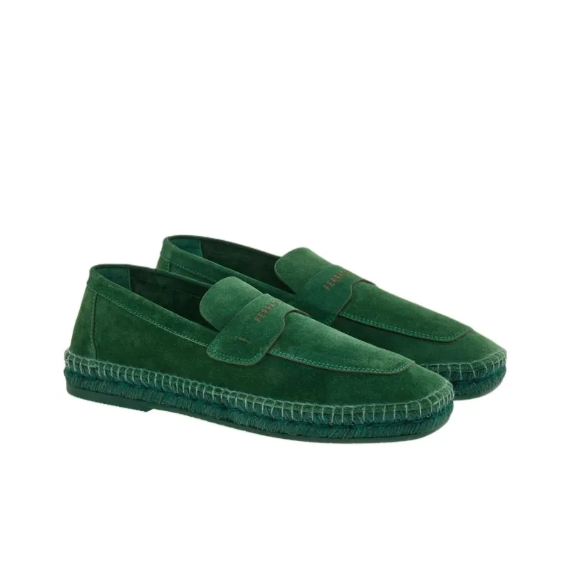 FERRAGAMO Logo-debossed Suede Loafers-1