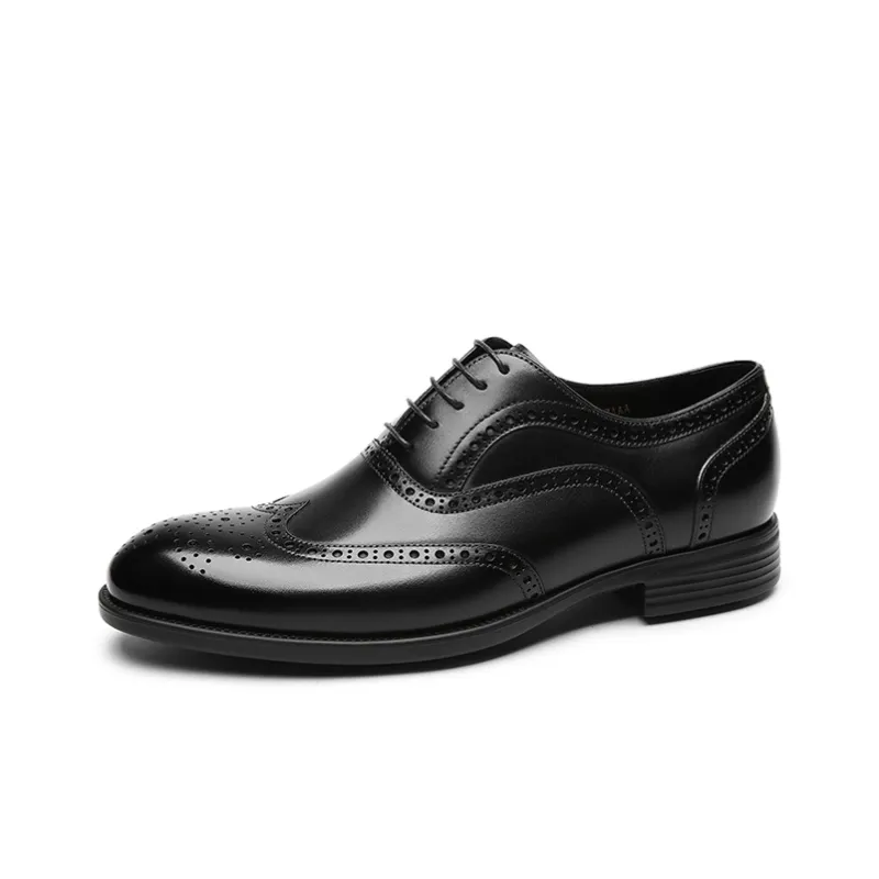 GOLDLION Dress Shoes Men Low Top Brown/Black-6