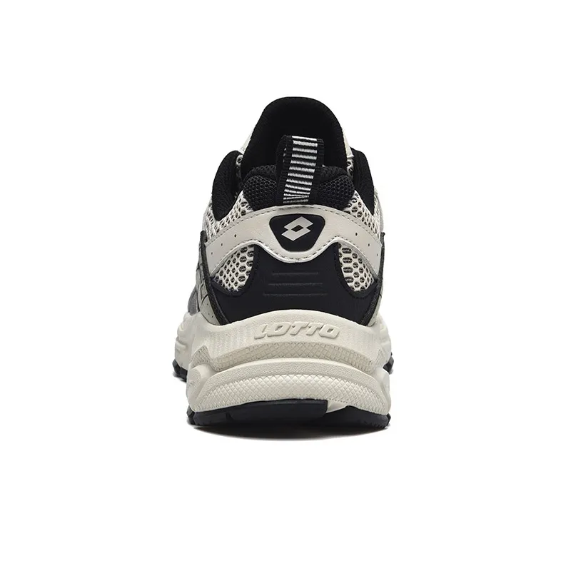 LOTTO Cushioning Abrasion Resistant Breathable Slip Resistant Low Top Running Shoes Men's Beige Black-4