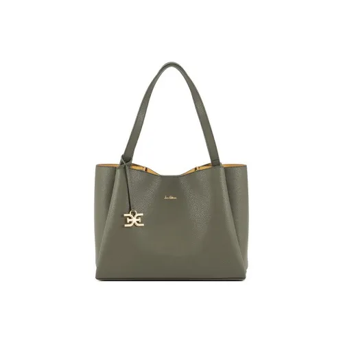 SAM EDELMAN Cow Split Leather Tote Bag Shopping Bag Shoulder Bag Crossbody Bag Handbag Medium Size Women's Olive Gray
