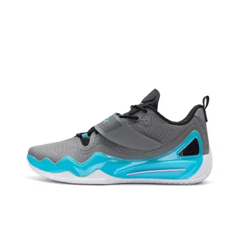 XTEP Jlin 2 V2 Jeremy Lin Abrasion Resistant Breathable Low Top Basketball Shoes Men's Smoke Gray/Sunny Mountain Blue