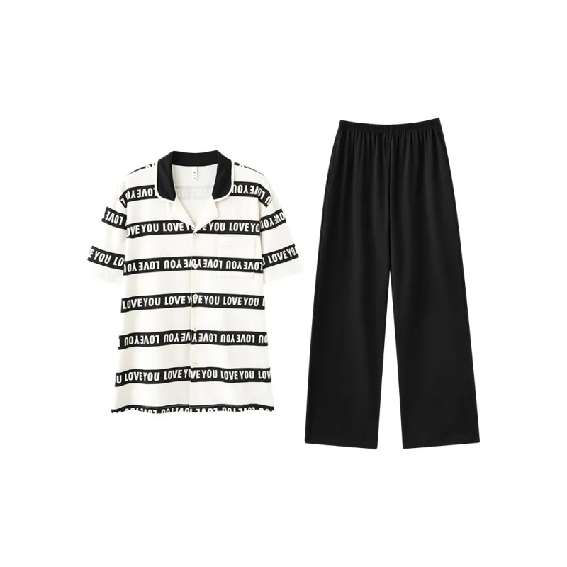 Tianmicat Pajama Set Men's White-0