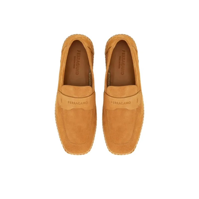 FERRAGAMO Logo-debossed Suede Loafers-2
