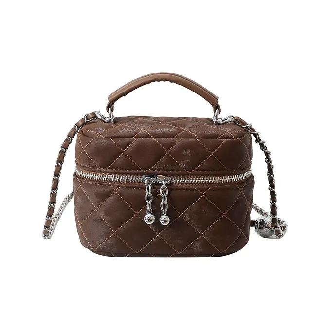 ALOENEY PU One Shoulder Handbags Mini Women's White, Brown-3