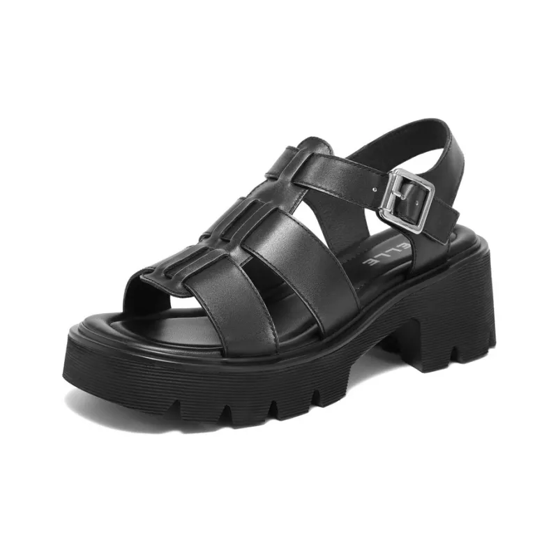 BELLE Roman Sandals 6CM Women's Brown, Dark Gray-6