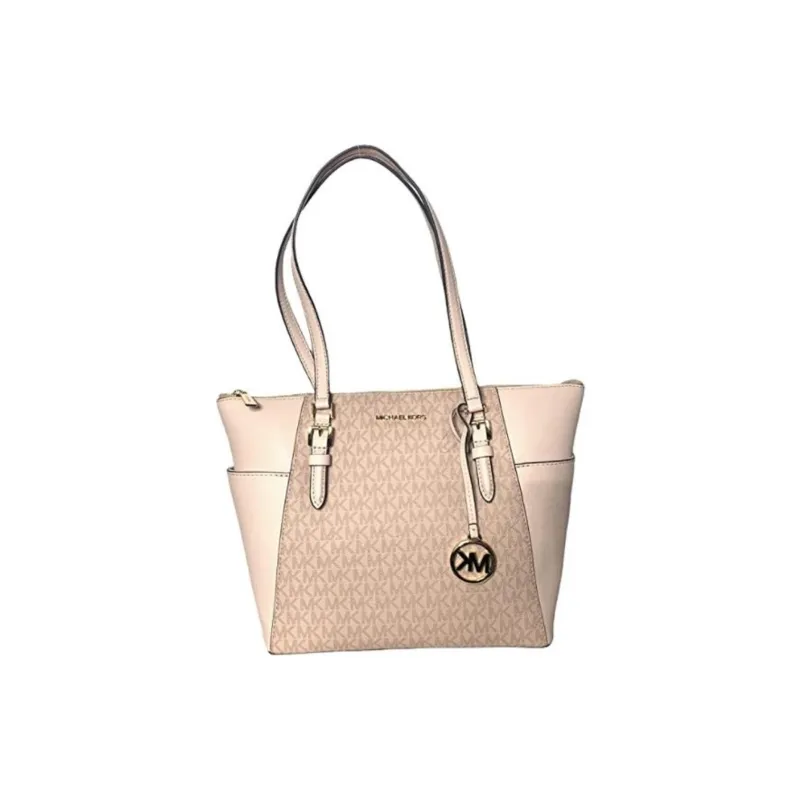 MICHAEL KORS Charlotte Leather Tote Bag Shopping Bag Shoulder Bag Handbag Large Size Women's Ballet Pink-0