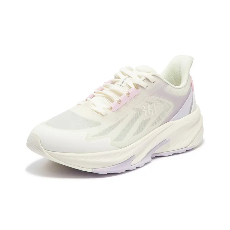 361° Riding Mountain Cushioning, Slip Resistant, And Abrasion Resistant Low Top Running Shoes Women's White Purple-1