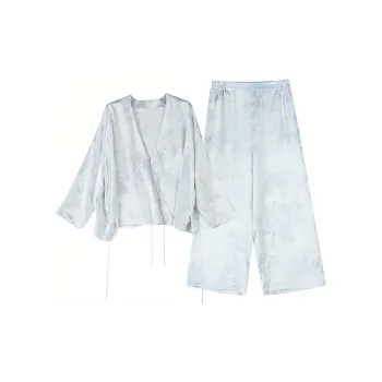 SILKISS Pajama Set Women's Uninked Print