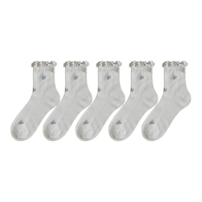 XXLLG Mid Calf Socks Women's 5 Pack-10