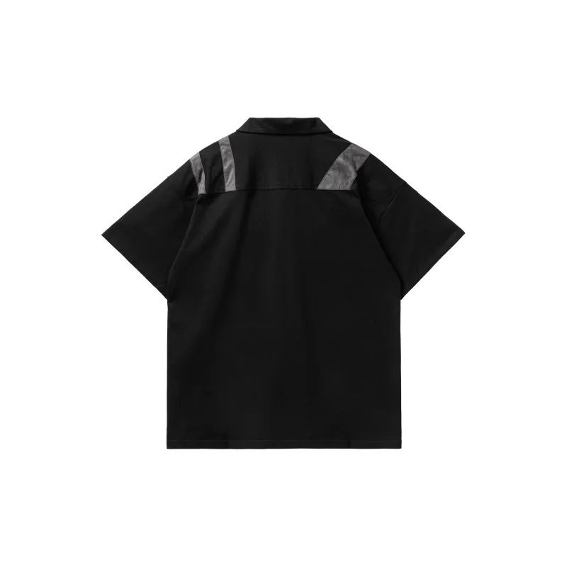 PILOTDRAGON Lapel Polo Shirt Unisex Black-1