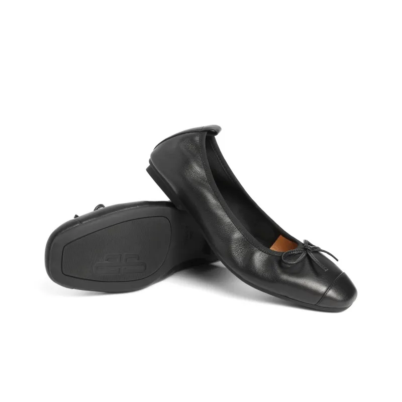 BELLE Casual Single Shoes 1CM Women's Black Ecru Yellow-4