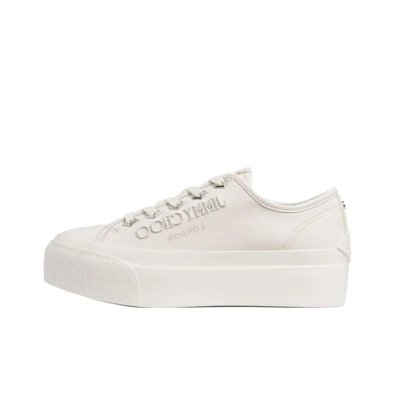 Jimmy Choo Low Top Skateboard Shoes Women's White-0
