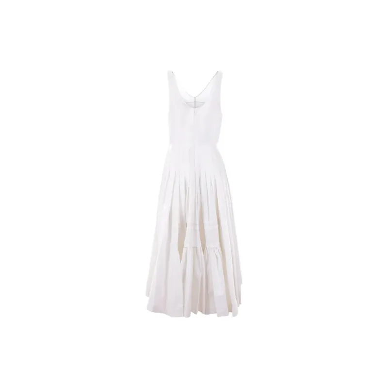 Alaia V-Neck Striped Midi Dress-1
