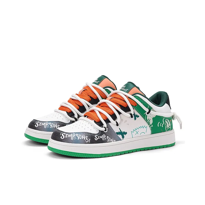 The Simpsons Skateboard Shoes Unisex Low Top Banana Green/Sailing Black-4