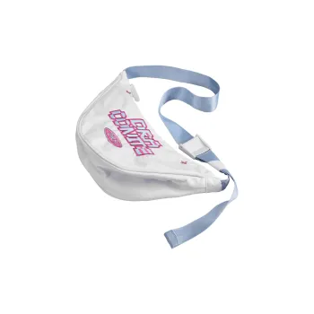 DRACONITE Polyester Dumpling Bag Shoulder Bag Unisex White Lace Up Blue