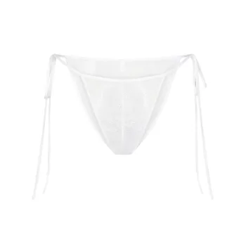 SKIMS LACE TIE SIDE BIKINI Underpants Women's 1 Pack SNOW/Snow