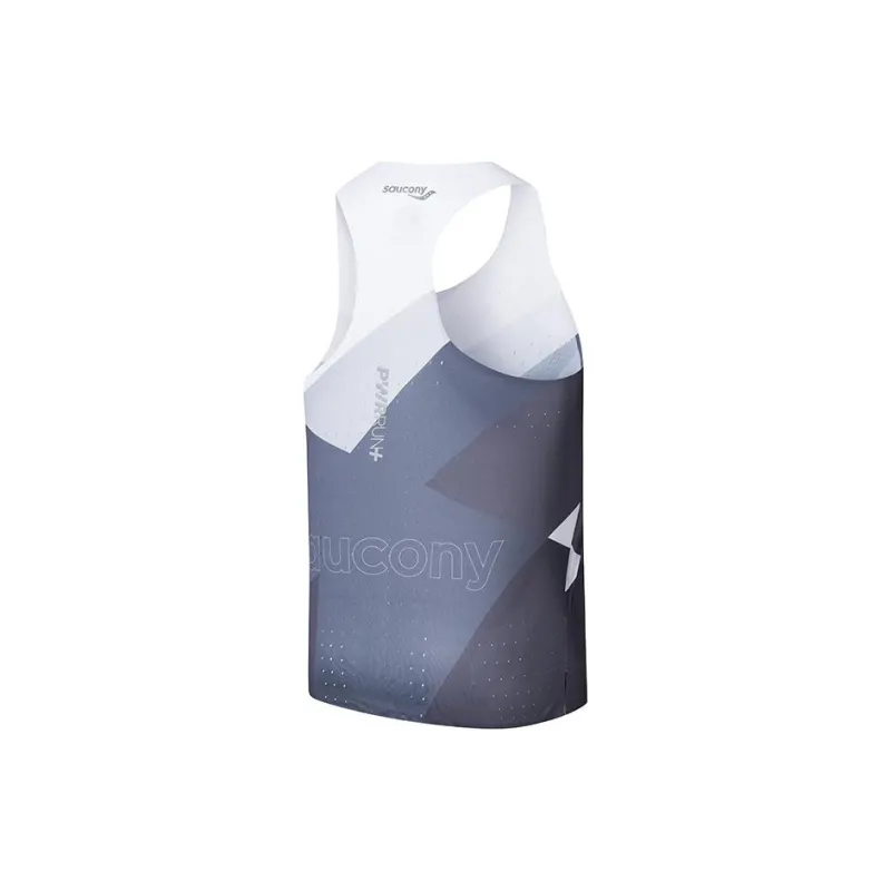 Saucony SS24 Tank Top Men's White Base With Black And Gray Colorblock Print Combo-1