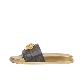 FENDI x VERSACE Quiet Slide Slippers Women's Gold