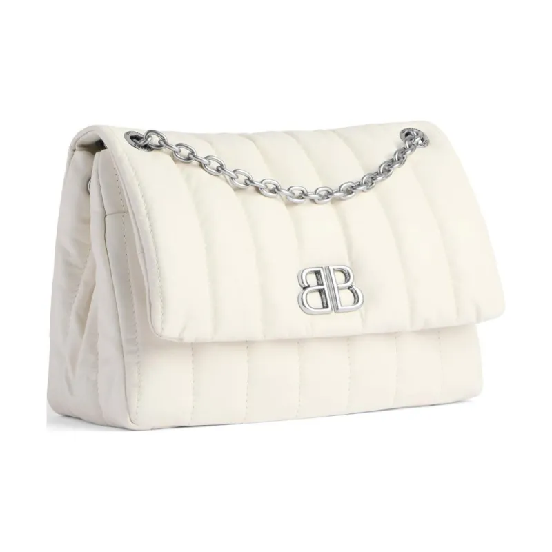 Balenciaga Calfskin Crossbody Bag, Shoulder Bag Women's White-2