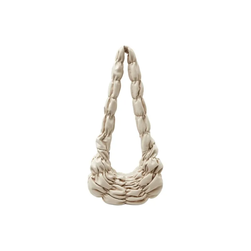 COS Sheepskin And Leather Kesa Bag Handbag Shoulder Bag Crossbody Bag Medium Size Women's Light Beige-0