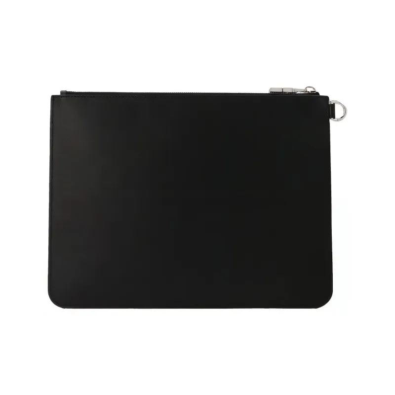 GIVENCHY Cow Leather Clutch Large Size Unisex Black-2