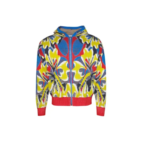 BLUEMARBLE Patterned-jacquard Zip-up Hoodie