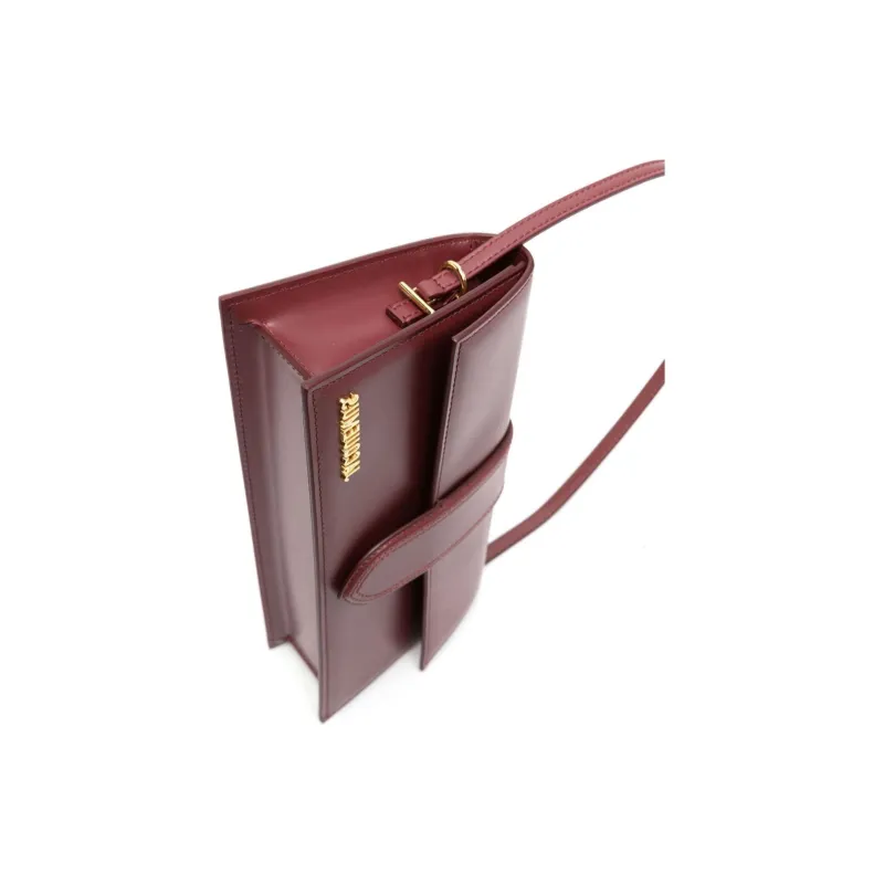 Jacquemus Le Bambino Calfskin Crossbody One Shoulder Handbag Women's Burgundy-2