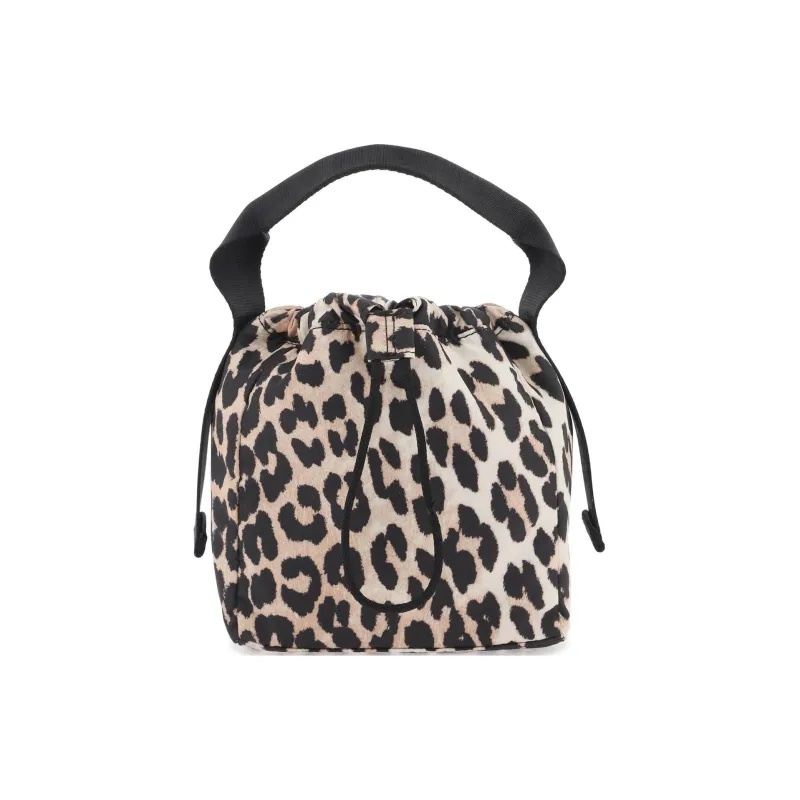 GANNI Recycled Material Handbag Women's Leopard Print-0