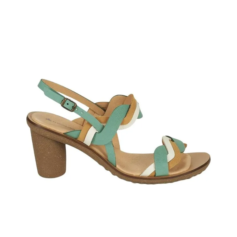 El Naturalista One Strap Sandals Women's Brown Green-1