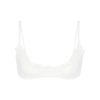 SKIMS FITS EVERYBODY LACE SCOOP BRALETTE Bra Women's Marble/Marble
