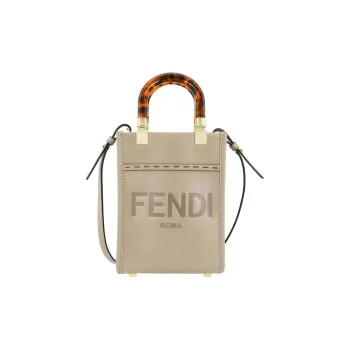 FENDI Cow Leather Tote Bag Shopping Bag Handbag Shoulder Bag Crossbody Bag Mini Women's Dove Gray