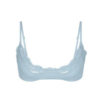 SKIMS FITS EVERYBODY LACE SCOOP BRALETTE Bra Women's Denim/Denim