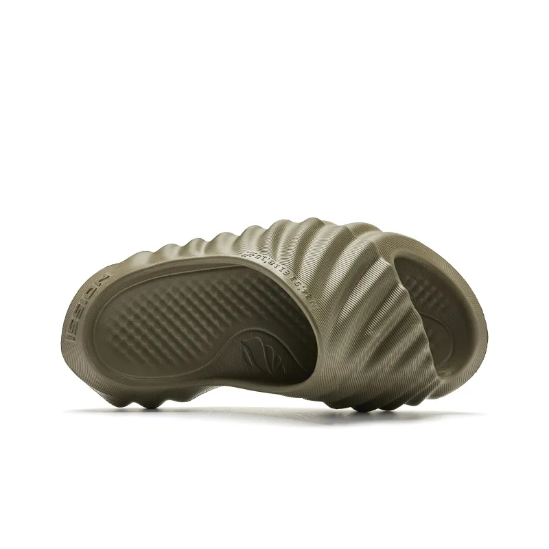 QIAODAN Conch Mops Slip Resistant Abrasion Resistant Slide Slippers Men's Pasture Green-3