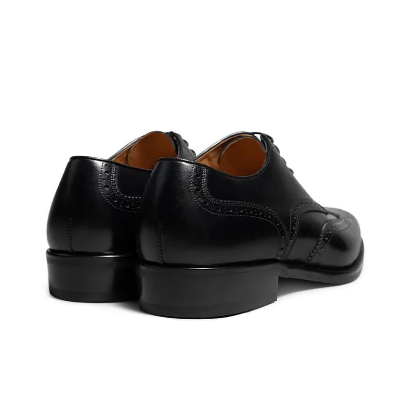 THOM WILLS British Business Calfskin Derby Shoes Dress Shoes Men's Black-3