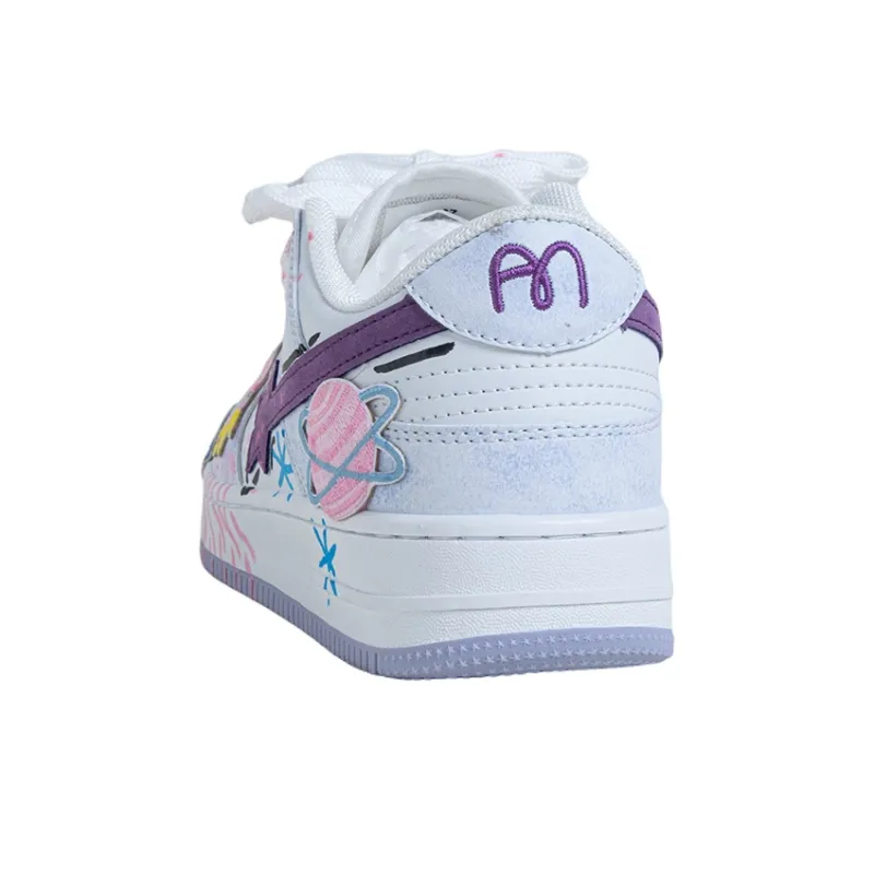 OYNN Young Baby Series Aww Dreamy Space Theme Box Anti Slip Wear Resistant Low Top Skateboard Shoes Unisex-4