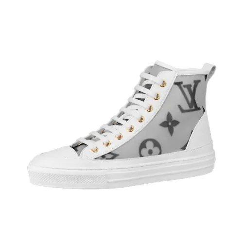 LOUIS VUITTON Stellar Skateboard Shoes Women's High-Top Gray White