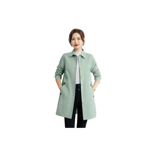 Mula Trench Coats Women's Pea Green