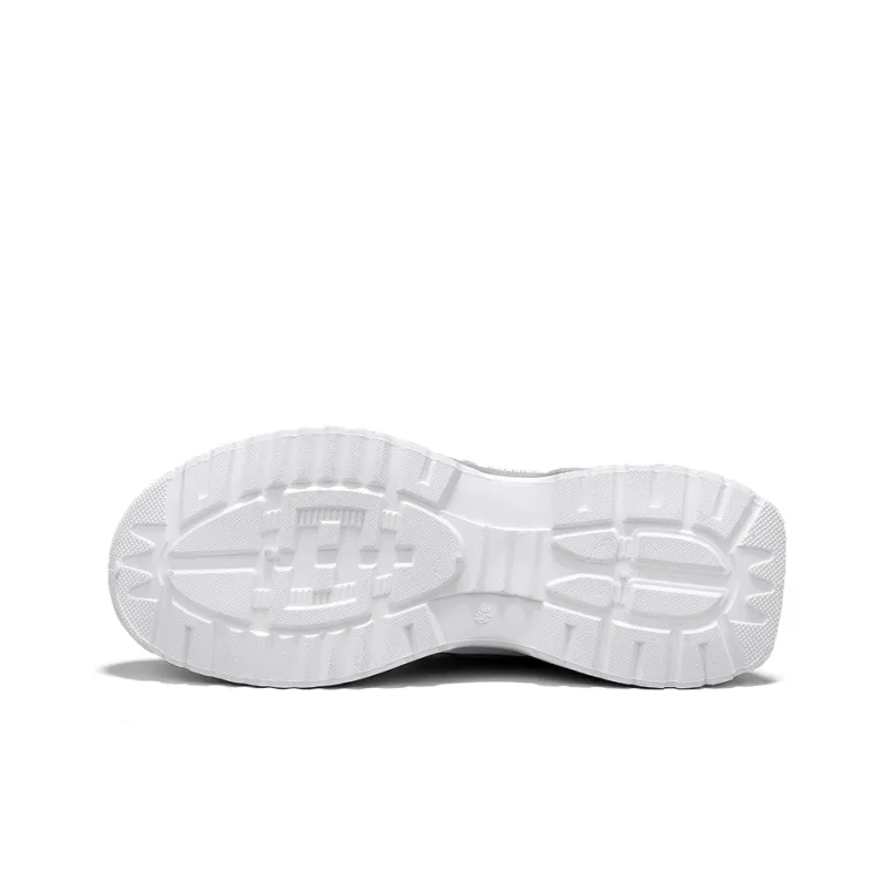 WARRIOR Chunky Sneakers Men Low Top Beige Gray Gradient/White Blue Gradient-5