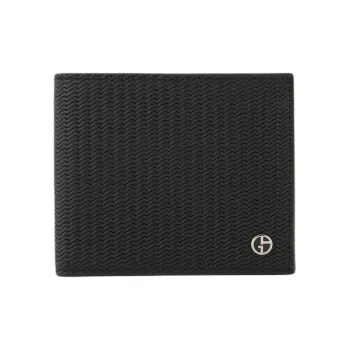 GIORGIO ARMANI Calfskin Wallet Men's Black