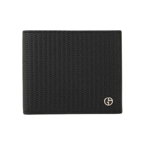 GIORGIO ARMANI Calfskin Wallet Men's Black