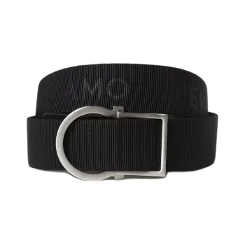 FERRAGAMO Logo Print Belt Men's Black