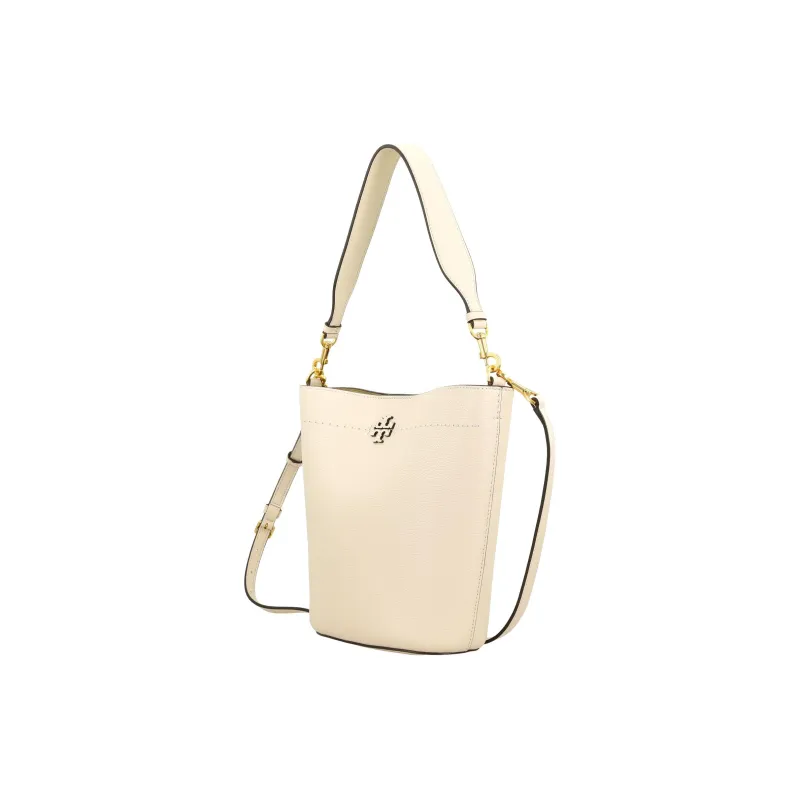 TORY BURCH McGraw Litchi Grain Leather Bucket Bag Portable Crossbody Bag Shoulder Bag Regular Women's Milk White-1