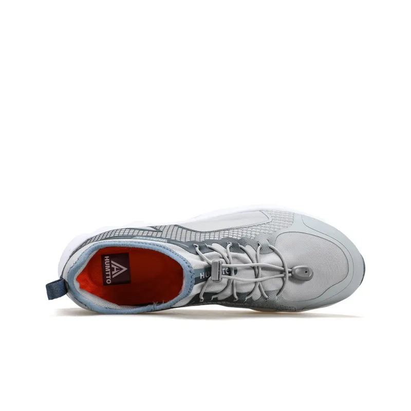 HUMTTO Cushioned Wear Resistant Slip Resistant Low Top Outdoor Shoes Men's Gray Blue-3