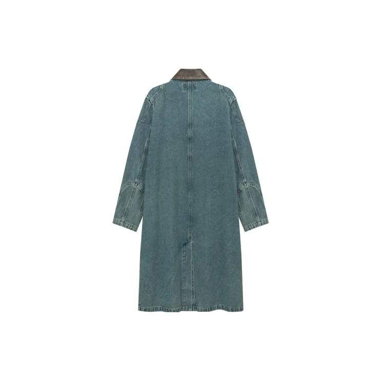CHUU Cropped Coats Women's Denim Blue-1