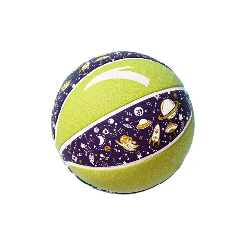 Anta Rubber Basketball Purple Green Size 5 Training Kids'