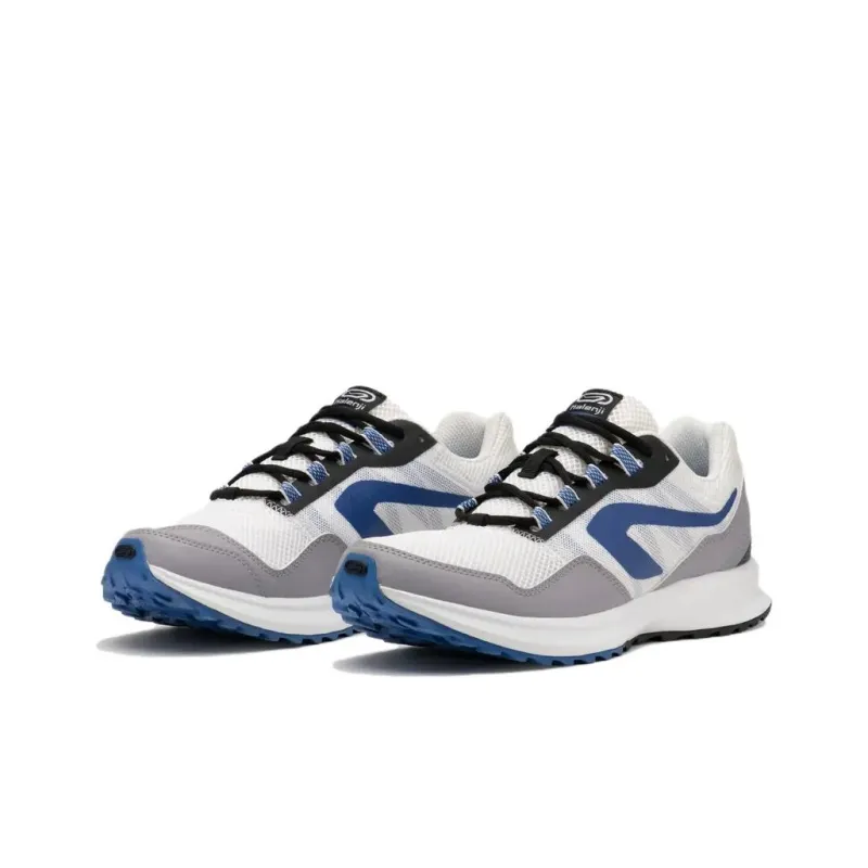 DECATHLON Cushioning, Slip Resistant, Breathable, Lightweight Low Top Running Shoes Men's White Gray Blue-3