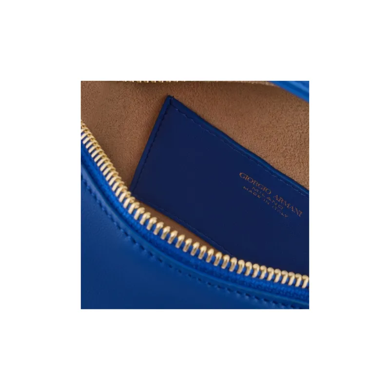 GIORGIO ARMANI Sheepskin Handbag Shoulder Bag Crossbody Bag Mini Women's Blue-3
