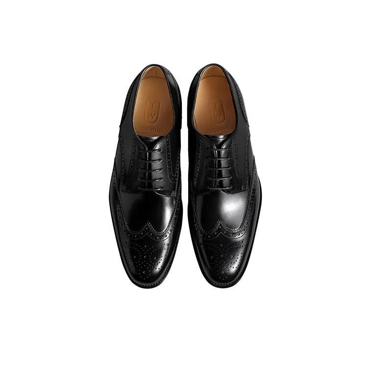 THOM WILLS British Business Calfskin Derby Shoes Dress Shoes Men's Black-2