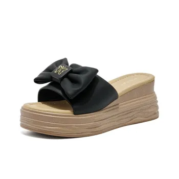 KEKAFU Slide Slippers Women's Black, Beige