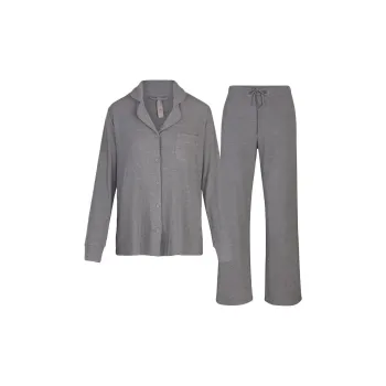 SKIMS SOFT LOUNGE SLEEP SET Pajama Set Women's HEATHER GREY/Heather Gray